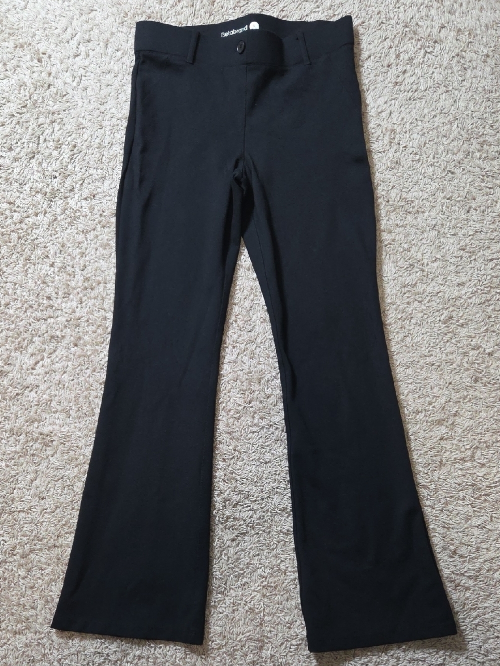NWOT BETABRAND Black Women's Boot Cut Flare Stretch Pants, Sz Large Petite